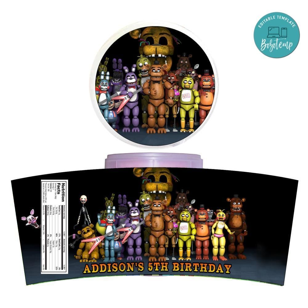 Five Nights Cotton Candy Label Template To Print At Home Instant Download