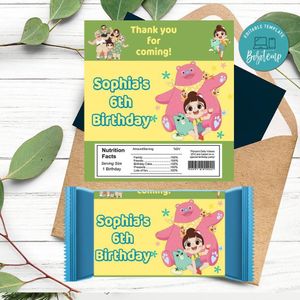 Luo Bao Bei Candy bar Label Customizable Template Instant Download