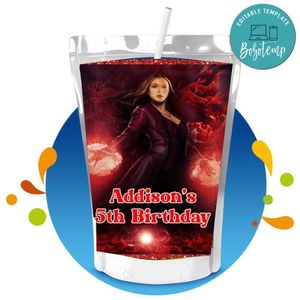 Wanda Maximoff Capri Sun Birthday Labels Digital File Printable Instant Download
