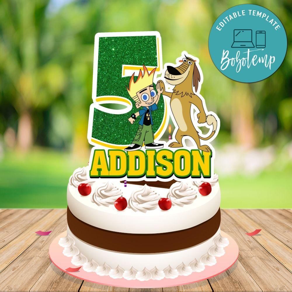Johnny Test Cake Topper Template Printable Instant Download