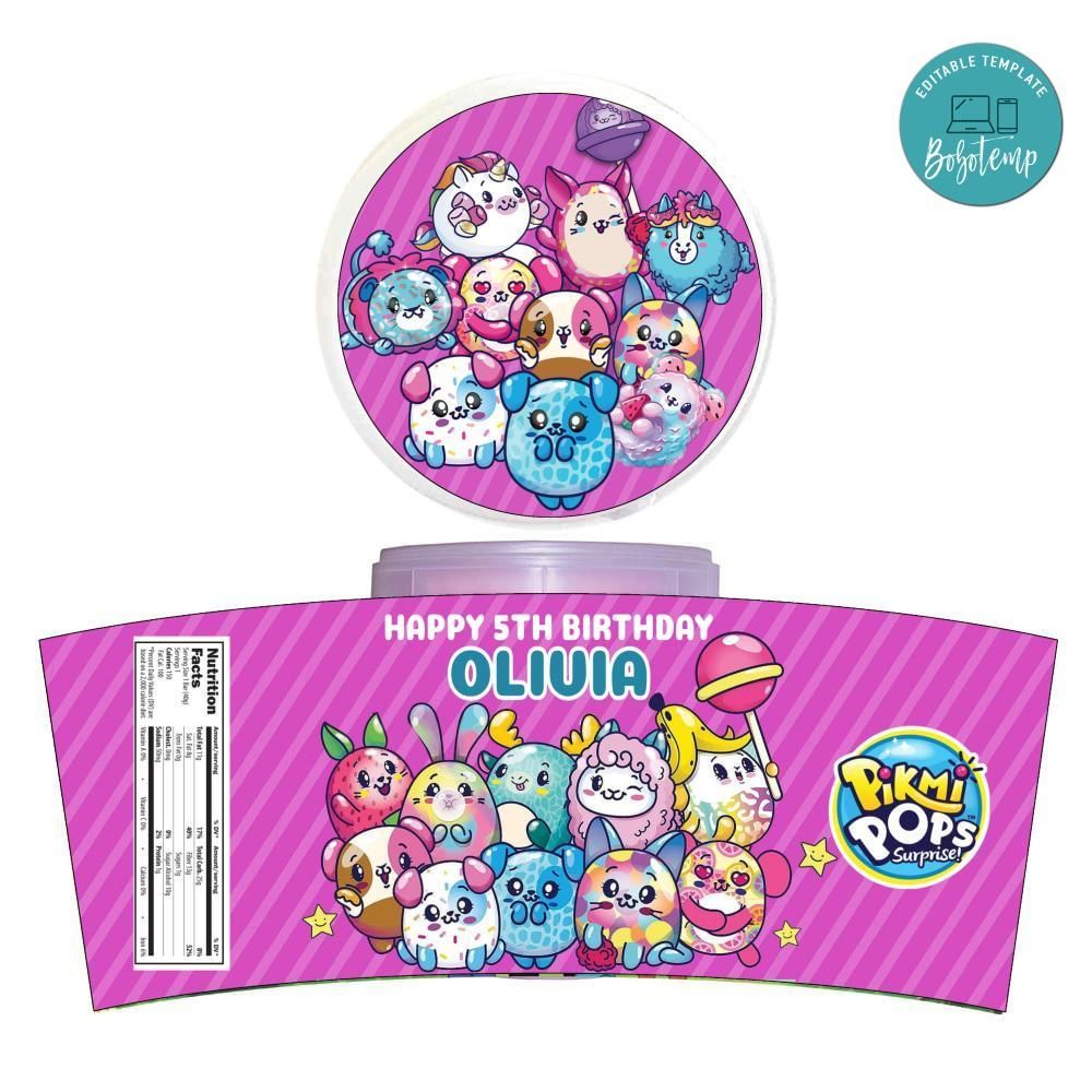 Pikmi Pop Cotton Candy Label Template To Print At Home Instant Download