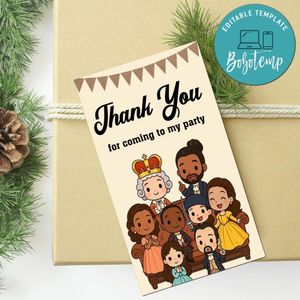 Hamilton Kids Thank You Tag Customizable Template To Print At Home Instant Download