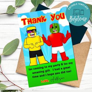 Sunny And Melon Thank You Card Customizable Template To Print At Home Instant Download