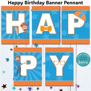Blippi Banner Pennant Digital File Template Instant Download