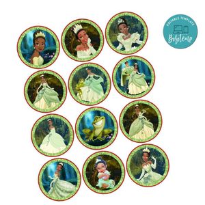 Tiana Cupcake Toppers Template Printable Instant Download