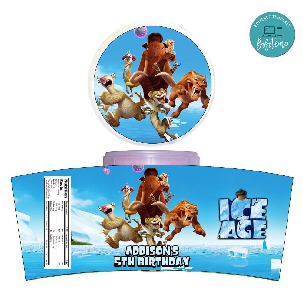 Ice Age Cotton Candy Label Template To Print At Home Instant Download