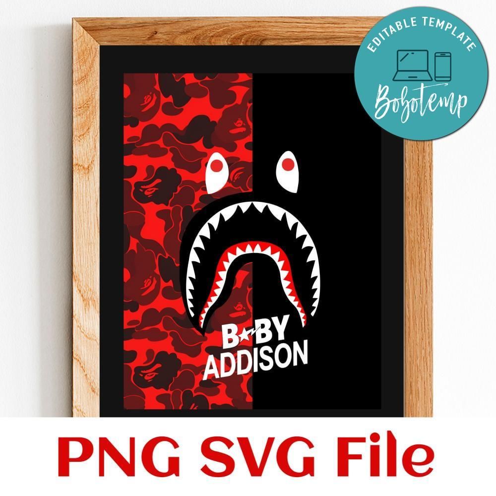 Bape Shark custom name Customer request PNG file template