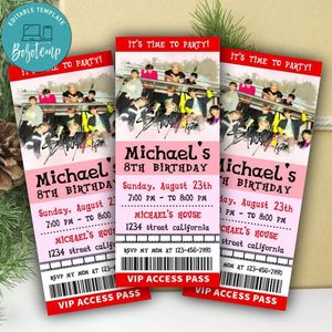 Stray Kids Ticket Invitation Customizable Template Instant Download