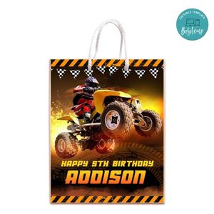 Atv Gift Bag Label Template Printable Instant Download