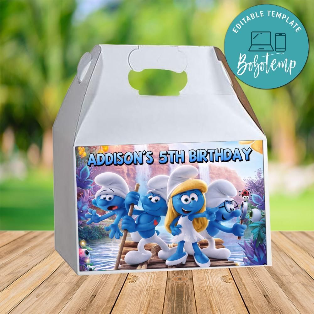 Smurf Gable Box Digital File Printable DIY | Bobotemp