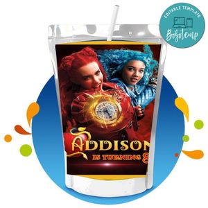 Descendants rise of the red Capri Sun Birthday Label Digital File Printable Instant Download