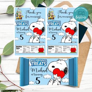 Snoopy Rice Krispies Treats Template Printable Instant Download