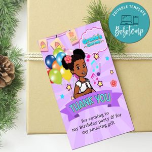 Gracie's corner Thank you tag Customizable Template to Print at Home Instant Download