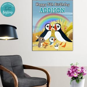 Puffin Rock Birthday Poster Digital File Printable Instant Download