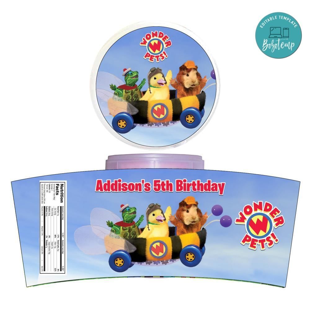 Wonder Pets Cotton Candy Label Template To Print At Home Instant Download