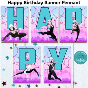 Gwen Banner Pennant Digital File Template Instant Download