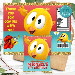 Pollito Chicky Birthday Chip Bag Digital File Printable Instant Download