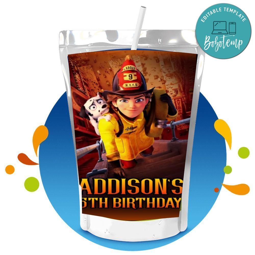 Fireheart Capri Sun Birthday Labels Digital File Printable Instant Download