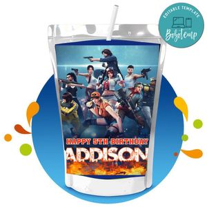 Free fire Capri Sun Birthday Labels Digital File Printable Instant Download