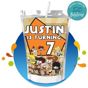 Loud house Capri Sun Birthday Labels Digital File Printable Instant Download