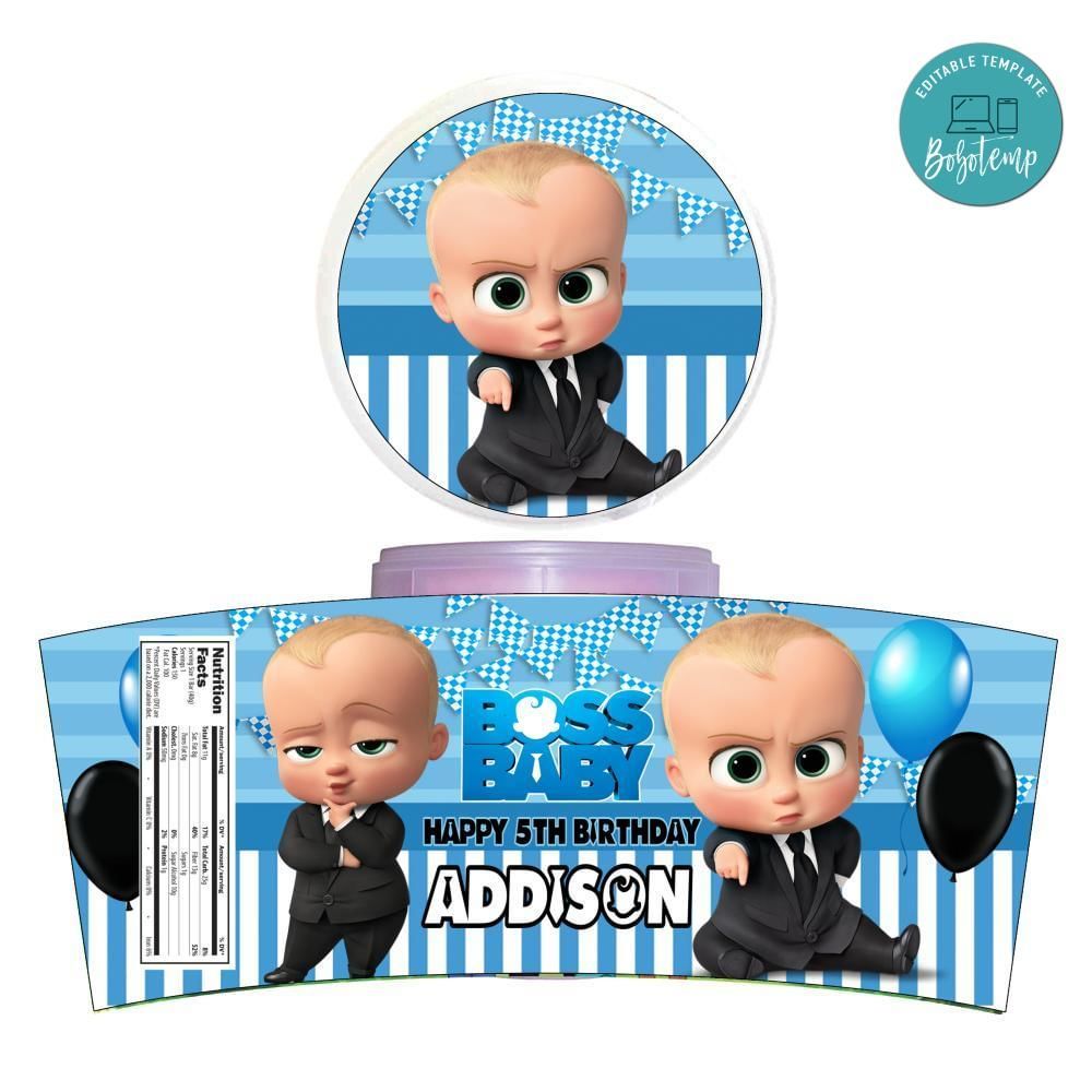 Boss Baby Cotton Candy Label Template To Print At Home Instant Download