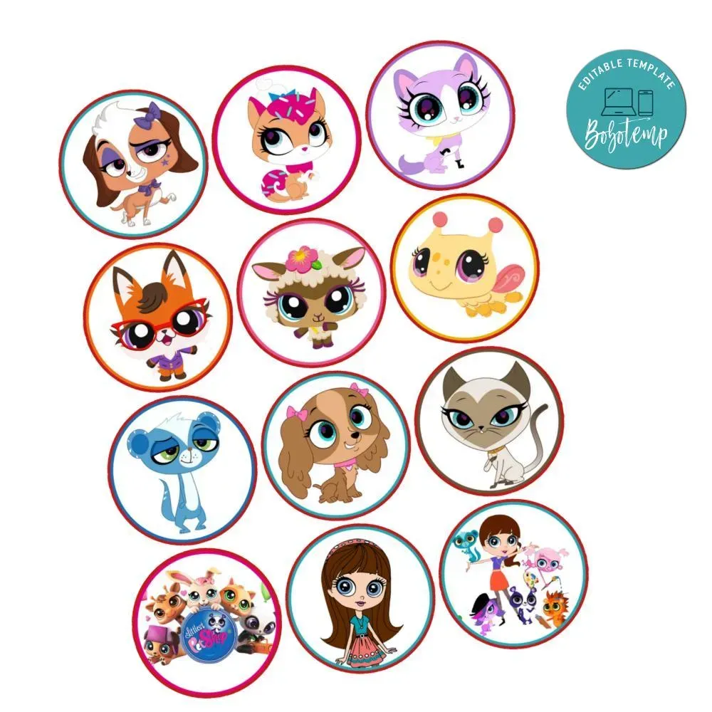 Littlest Pet Shop Cupcake Toppers Template Printable Instant Download ...
