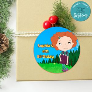 Nina Needs To Go Circle Sticker Template Customizable to Print at Home Instant Download