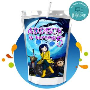 Coraline Capri Sun Birthday Labels Digital File Printable Instant Download