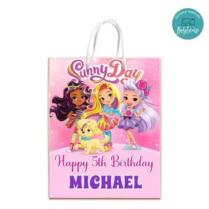 Sunny Day Gift Bag Label Template Printable Instant Download