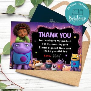 Boov Thank You Card Customizable Template To Print At Home Instant Download