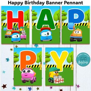 Leo The Truck Banner Pennant Digital File Template Instant Download