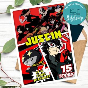Joker Persona 5 Personalized Birthday Card
