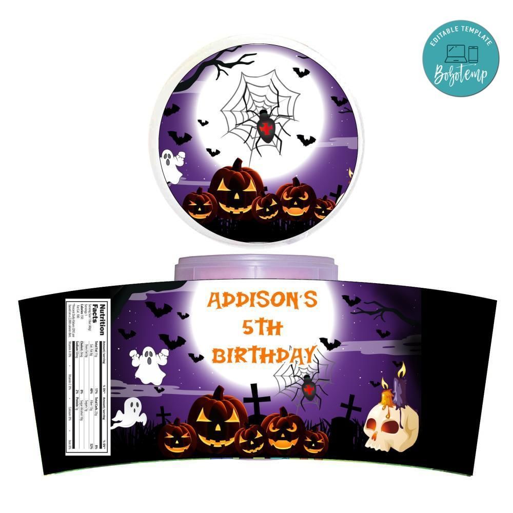 Halloween Cotton Candy Label Template To Print At Home Instant Download