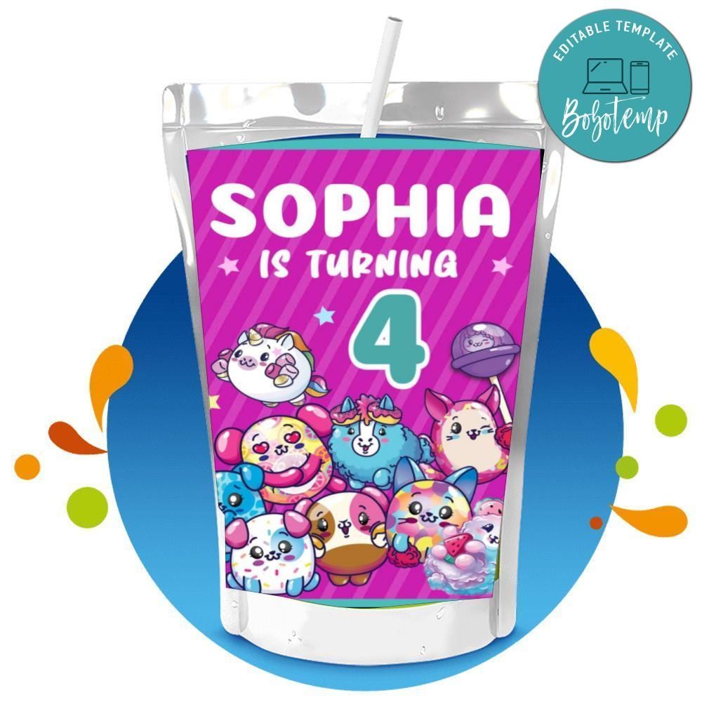 Pikmi pops Capri Sun Birthday Labels Digital File Printable Instant Download