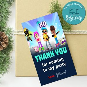 Pk-xd Thank You Tag Customizable Template To Print At Home Instant Download