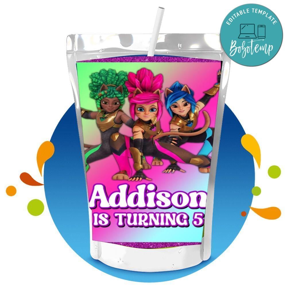 Kitti Katz Capri Sun Birthday Labels Digital File Printable Instant Download