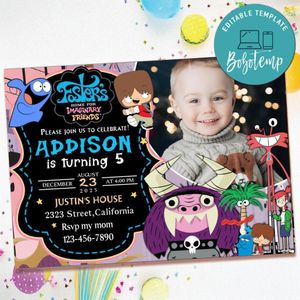 Foster's home Birthday Invitation with Photo Customizable Template to Print at Home Instant Download