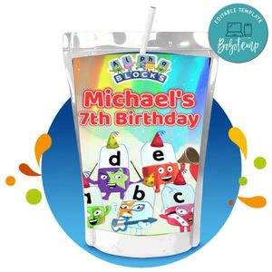 Alphablocks Capri Sun Birthday Labels Digital File Printable Instant Download