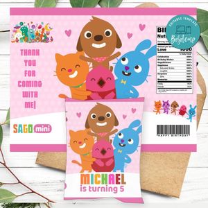 Sago Mini Birthday Chip Bag Digital File Printable Instant Download