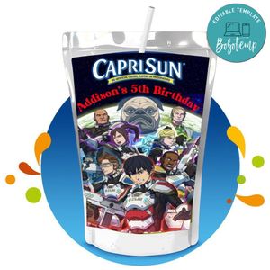 Yakitori Soldiers of Misfortune Capri Sun Birthday Labels Digital File Printable Instant Download