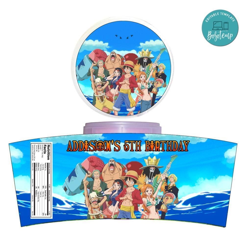 One Piece Cotton Candy Label Template To Print At Home Instant Download