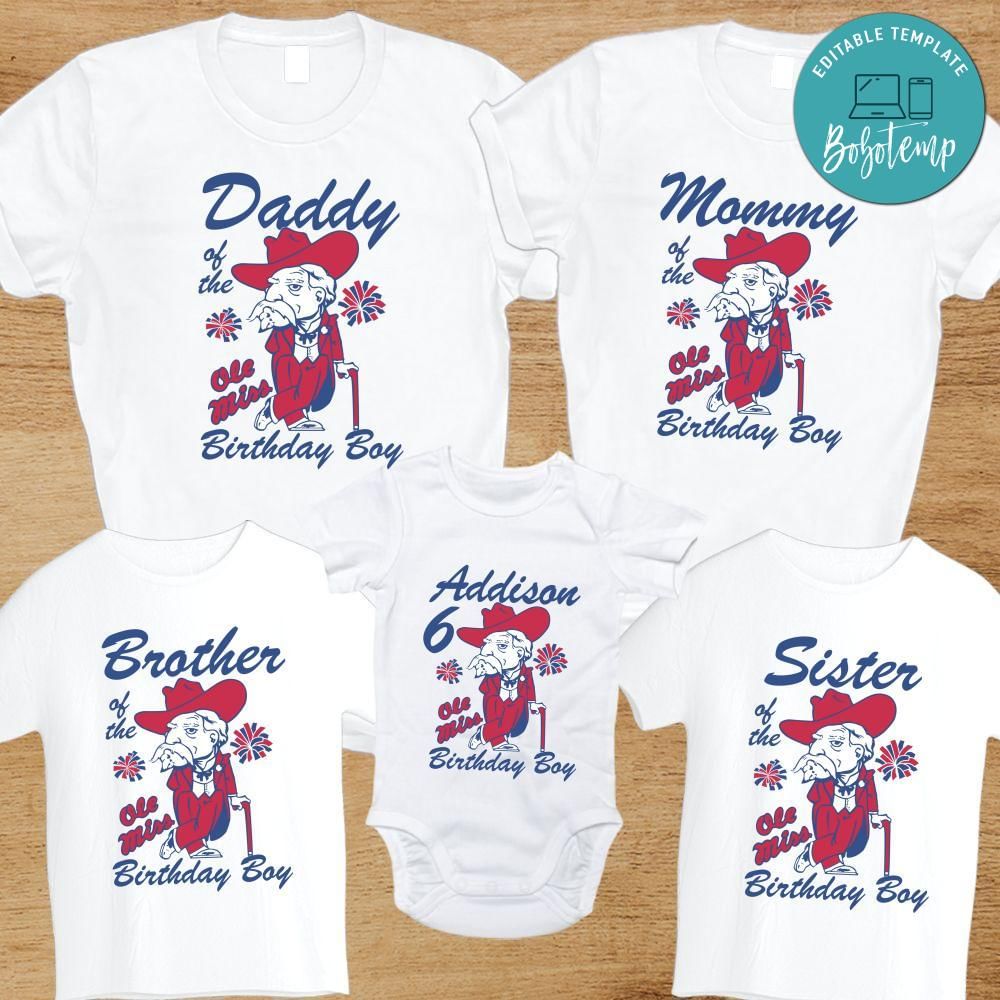 Ole miss Family Birthday PNG file template | Bobotemp