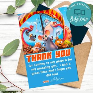Epic Tails Thank You Card Customizable Template To Print At Home Instant Download