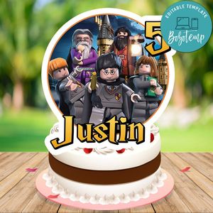 Lego Harry Potter Birthday Cake Topper Template Printable Instant Download