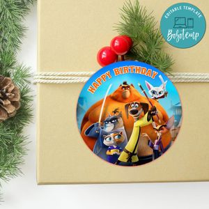 Paws Of Fury Circle Sticker Template Customizable to Print at Home Instant Download