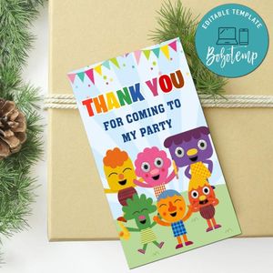 Noodle & Pals Thank You Tag Customizable Template To Print At Home Instant Download