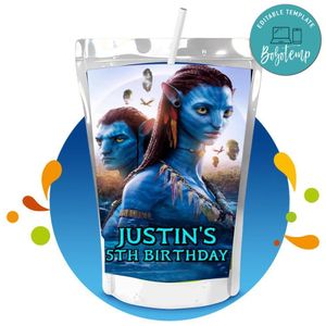 Avatar the way of water Capri Sun Birthday Labels Digital File Printable Instant Download