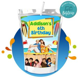 Teen beach Capri Sun Birthday Labels Digital File Printable Instant Download