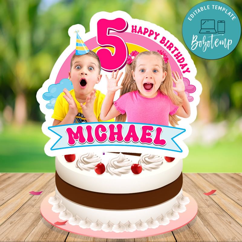 Diana and roma Birthday Cake Topper Template Printable | Bobotemp