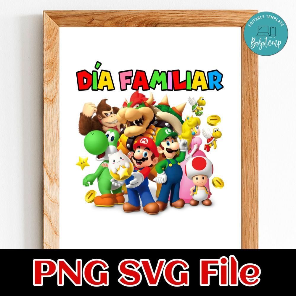 Mario Bros and his friend Birthday Customer request PNG file template